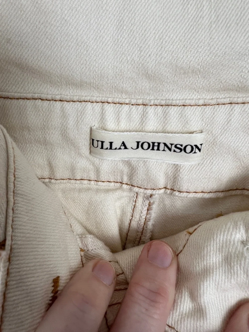 Ulla Johnson Size‎ 2 Storm Belted Jeans In Blanc High Rise Tapered Leg